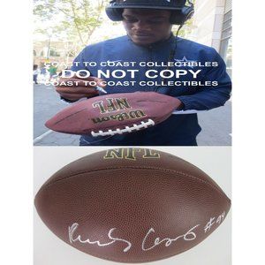 Randy Gregory Dallas Cowboys, Nebraska, signed autographed football, COA proof
